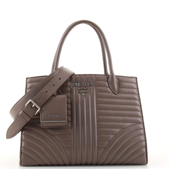 Prada Convertible Open Tote Diagramme Quilted Leather Medium