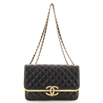 Chanel CC Chic Double Flap Bag Quilted Lambskin Medium