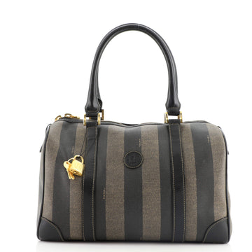Fendi Vintage Pequin Boston Bag Coated Canvas Medium