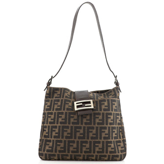 Fendi Vintage Pocket Shoulder Bag Zucca Canvas Medium
