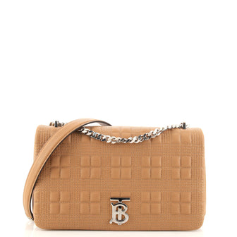 Burberry Lola Shoulder Bag Quilted Grainy Leather Medium