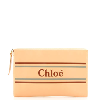 Chloe Logo Vick Pouch Leather Large