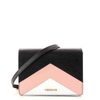 Versace Full Flap Chain Bag Colorblock Leather Small