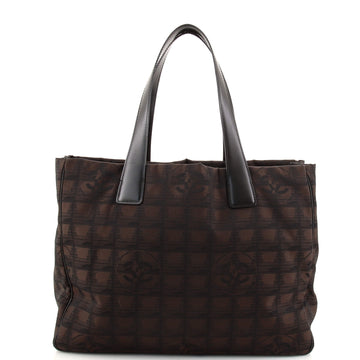 Chanel Front Zip Travel Line Tote Nylon Medium