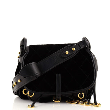 Prada Corsaire Shoulder Bag Quilted Velvet with Calfskin Small