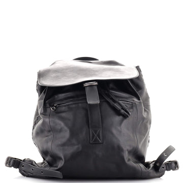 Bottega Veneta Drawstring Flap Backpack Leather Large