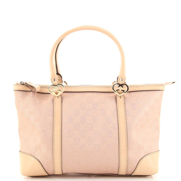 Gucci Lovely Heart Interlocking G Tote GG Canvas Small