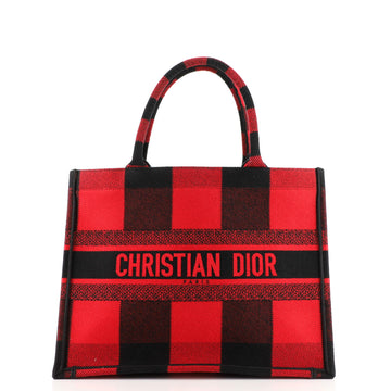 Christian Dior Check'N'Dior Book Tote Plaid Canvas Small