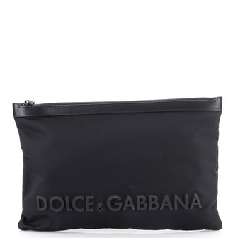 Dolce & Gabbana Logo Zip Pouch Nylon and Rubber Medium