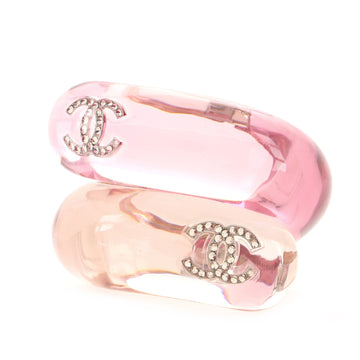 Chanel CC Hinged Cuff Bracelet Resin with Crystal Embellished Metal