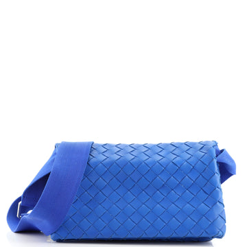 Bottega Veneta Classic Fold Over Messenger Bag Intrecciato Leather Small