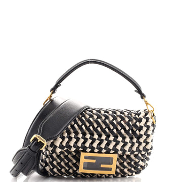 Fendi Baguette NM Bag Woven Canvas and Leather Mini