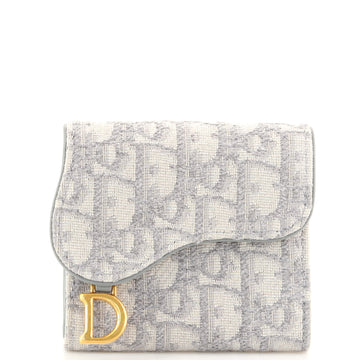 Christian Dior Saddle Lotus Wallet Oblique Canvas Mini