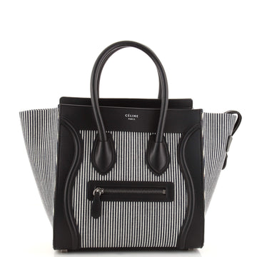 Celine Luggage Bag Canvas and Leather Micro