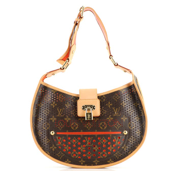 Louis Vuitton Demi Lune Handbag Perforated Monogram Canvas