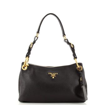 Prada Belted Zip Shoulder Bag Vitello Daino Medium