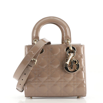 Christian Dior Lady Dior Bag Cannage Quilt Patent Small