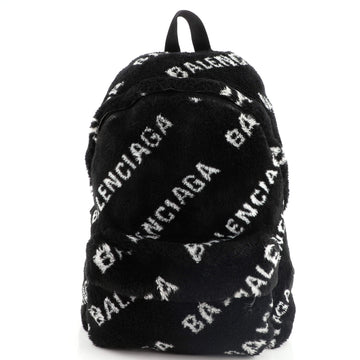 Balenciaga Everyday Backpack Printed Faux Fur Medium