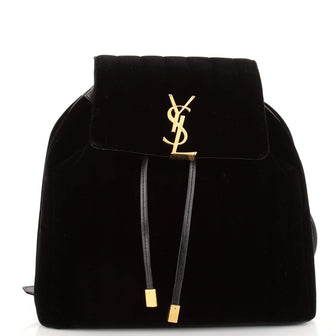 Saint Laurent Vicky Backpack Vertical Quilted Velvet Medium