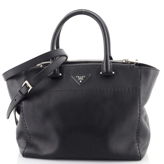 Prada Twin Pocket Tote Stitched City Calf Medium