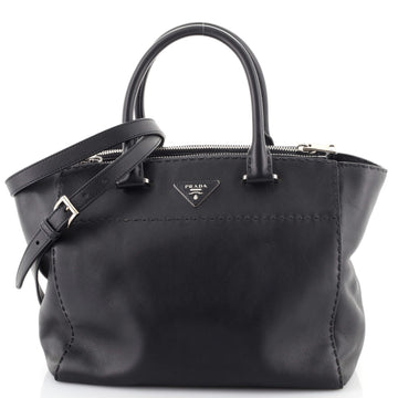 Prada Twin Pocket Tote Stitched City Calf Medium