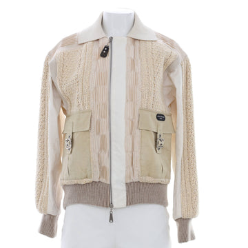 Women's Mixed Material Bomber Jacket Mixed Media