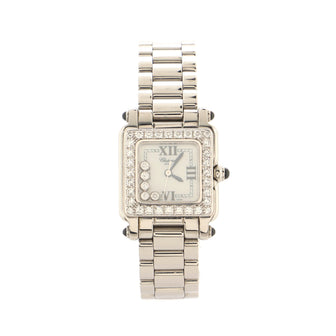 Chopard Happy Sport Square Quartz Watch Stainless Steel with Diamond Bezel and Floating Diamonds 23