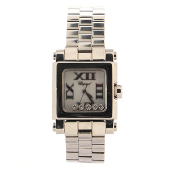 Chopard Happy Sport Square Quartz Watch Stainless Steel with Floating Diamonds 23