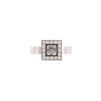 Chopard Happy Diamonds Square Ring 18K White Gold and Diamonds