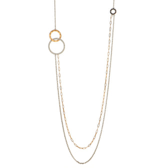 Piaget Possession Chain Necklace 18K White Gold and 18K Rose Gold With Diamonds