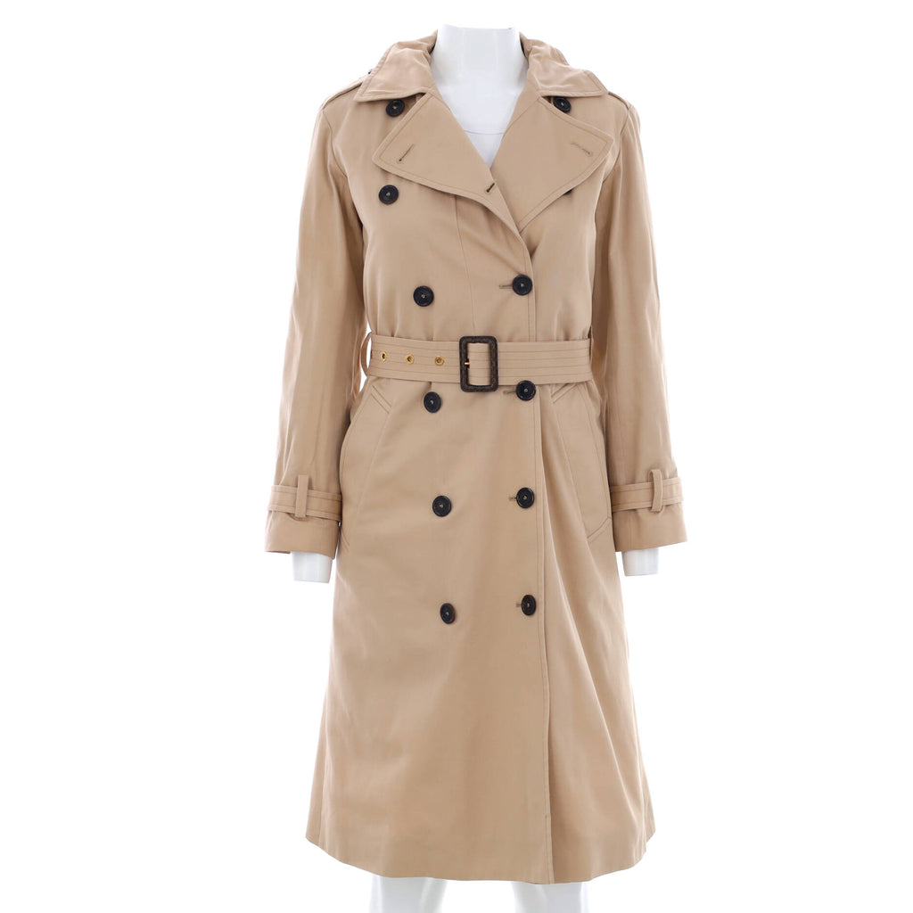 Louis Vuitton Women's Double Breasted Trench Long Coat Cotton with