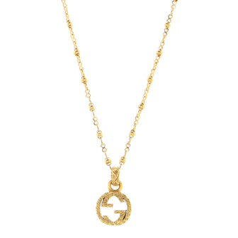 Gucci Interlocking G Pendant Necklace 18K Yellow Gold