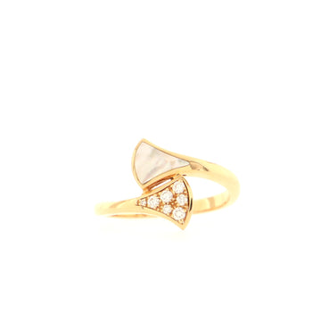 Bvlgari Diva's Dream Ring 18K Rose Gold with Diamonds and Mother Of Pearl