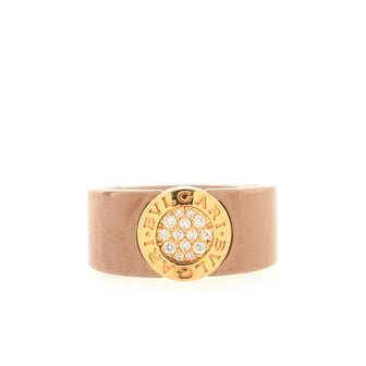 Bvlgari Cigar Band Ring 18K Rose Gold with Diamonds