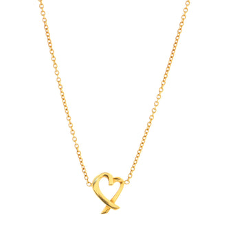 Tiffany & Co. Paloma Picasso Loving Heart Pendant Necklace 18K Yellow Gold