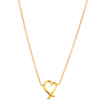 Tiffany & Co. Paloma Picasso Loving Heart Pendant Necklace 18K Yellow Gold