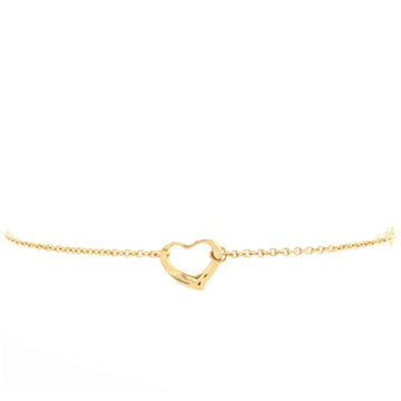 Tiffany & Co. Elsa Peretti Open Heart 3 Charm Bracelet 18K Yellow Gold