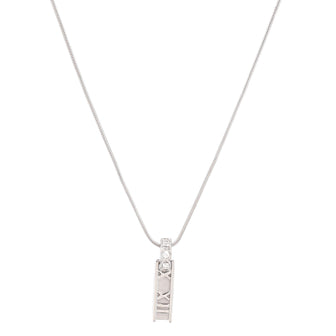 Tiffany & Co. Atlas Bar Pendant Necklace 18K White Gold with Diamonds