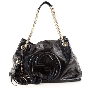 Gucci Soho Chain Strap Shoulder Bag Patent Medium