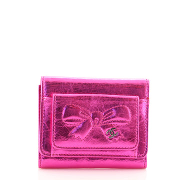 Chanel Bow Trifold Wallet Leather Small