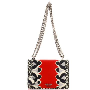 Prada Chain Flap Bag Printed Saffiano Leather Medium