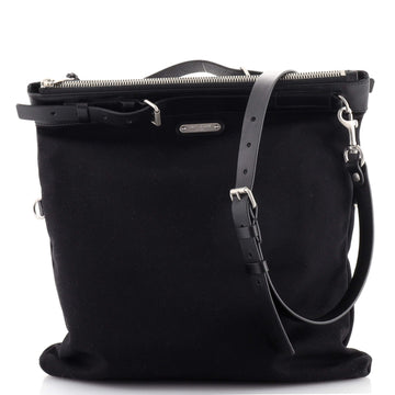 Saint Laurent ID Flat Messenger Bag Canvas Medium
