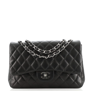 Chanel Vintage Classic Single Flap Bag Quilted Lambskin Jumbo