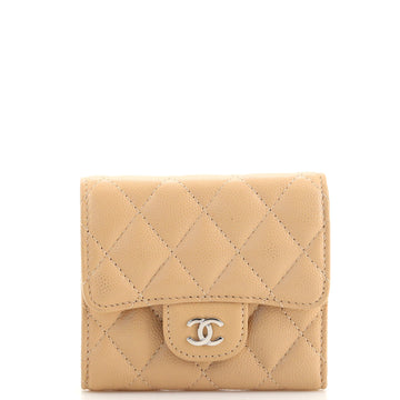 Chanel CC Compact Classic Flap Wallet Quilted Caviar