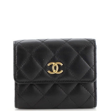 Chanel CC Trifold Wallet Quilted Lambskin Small
