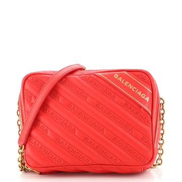 Balenciaga Blanket Reporter Shoulder Bag Quilted Embroidered Leather XS