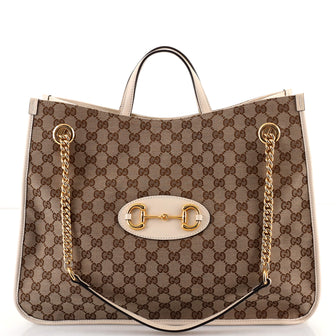 Gucci Horsebit 1955 Chain Tote GG Canvas Large