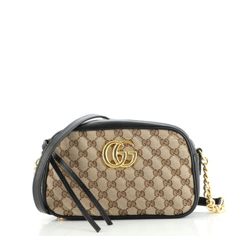 Gucci GG Marmont Shoulder Bag Diagonal Quilted GG Canvas Small