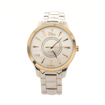 Christian Dior VIII Montaigne Automatic Watch Stainless Steel with Rose Gold and Mother of Pearl with Diamonds 36