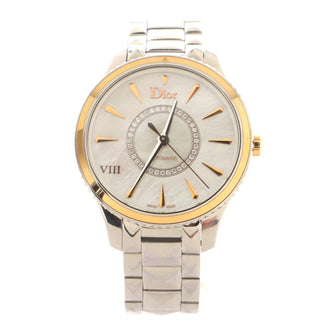 Christian Dior VIII Montaigne Automatic Watch Stainless Steel with Rose Gold and Mother of Pearl with Diamonds 36